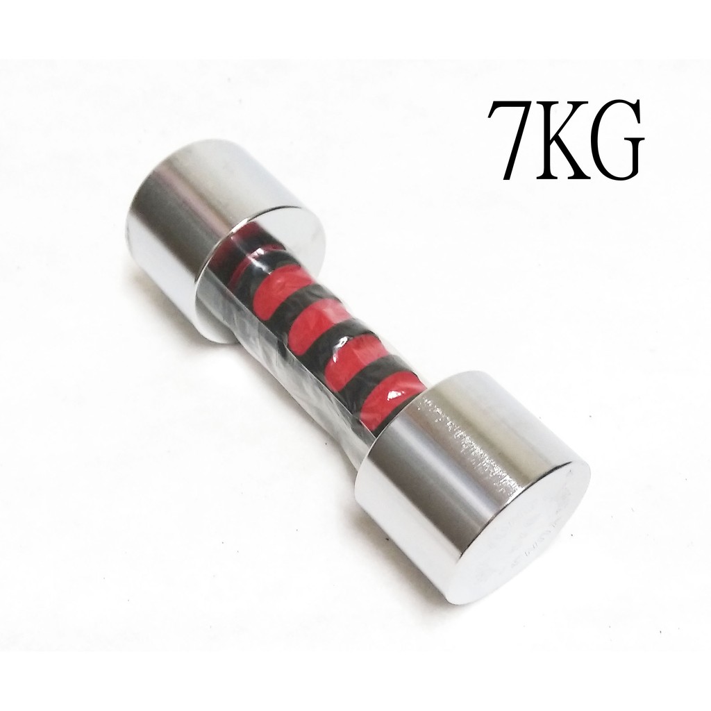 台灣製7公斤電鍍啞鈴高密度彈力握把健身器材啞鈴重量訓練核心群重訓 單支 蝦皮購物