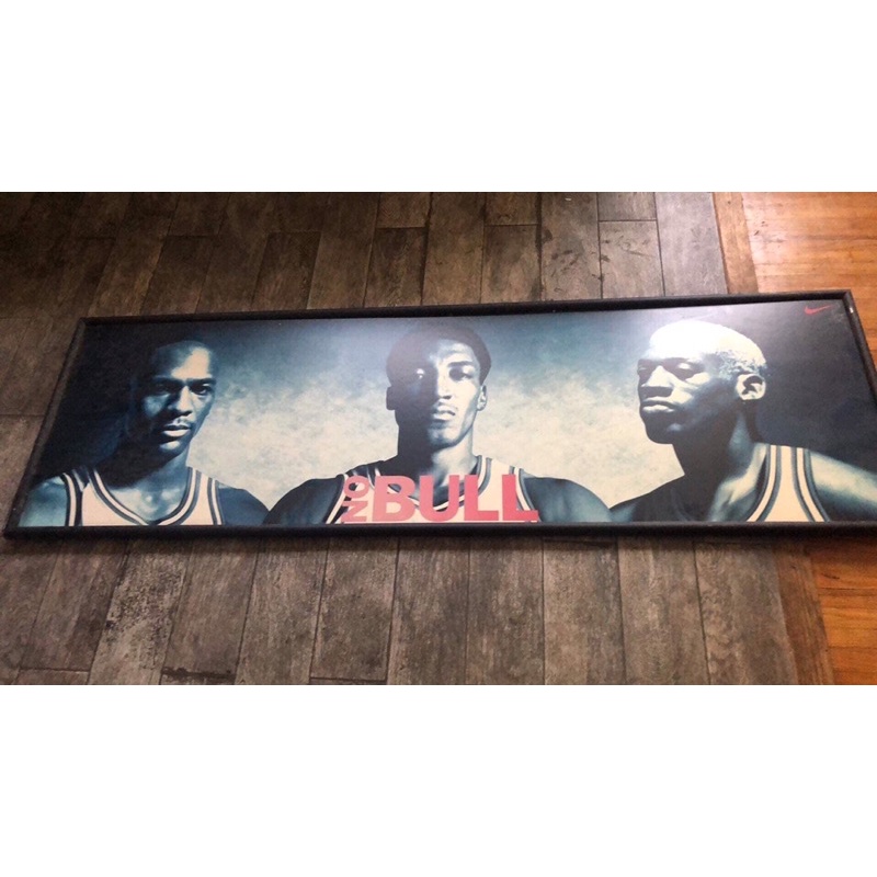 1996 Michael Jordan Rodman Pippen Nike NO BULL Poster 海報 3巨頭