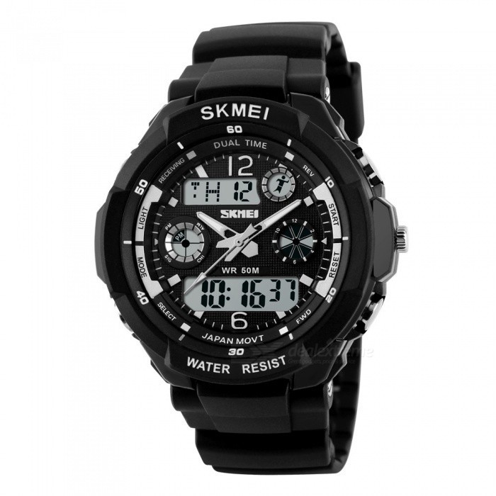 SKMEI時刻美 潮男時尚男錶  0931银色 雙顯示 防水手錶 電子錶 運動錶 夜光