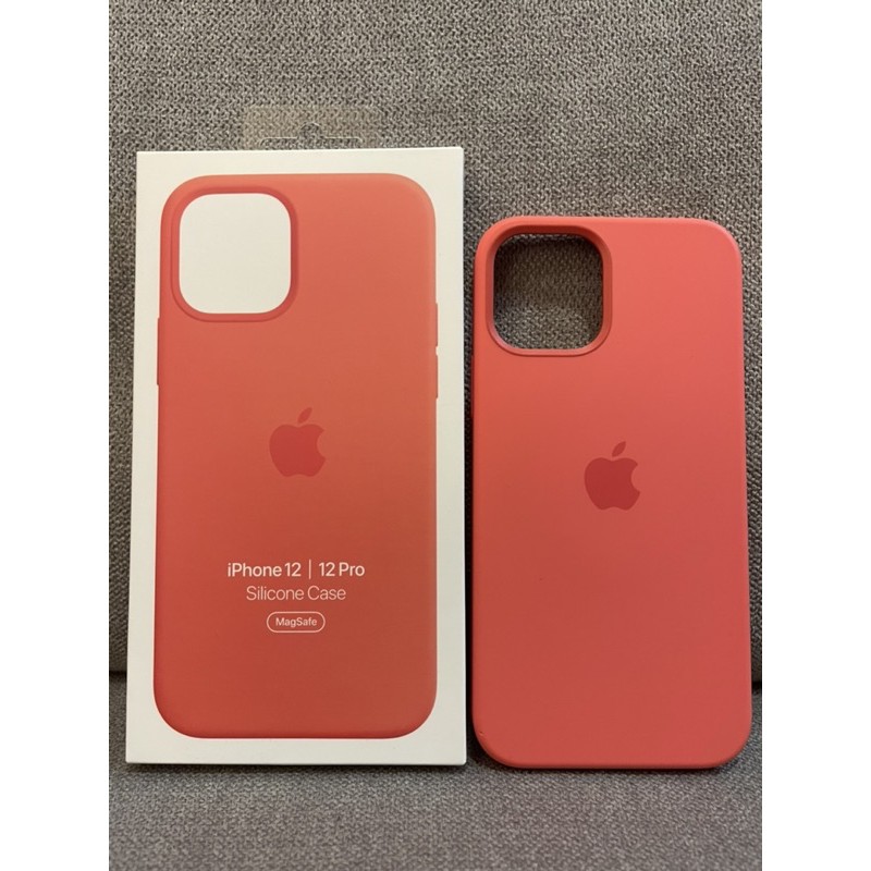 二手很新iphone 12 12 Pro Magsafe 矽膠保護殼粉橘色 可參考官網顏色 蝦皮購物