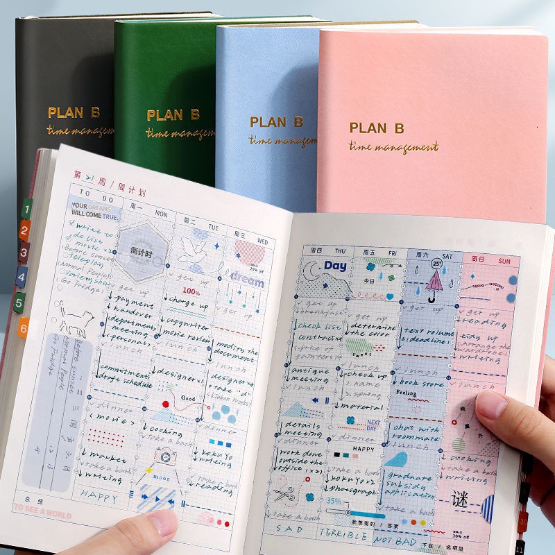 時間管理自律 計劃本筆記本備忘錄記事本365天每日計劃本日程本時間軸手賬記錄本考研學習時間管理本 蝦皮購物