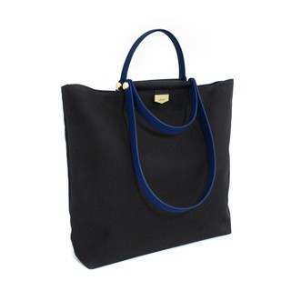ADay皮革組合包/黑帆布包+藍色提把【官方授權】ibaobao愛包包