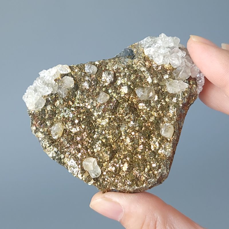 水晶花園－礦晶－湖北 硫鐵礦  方解石