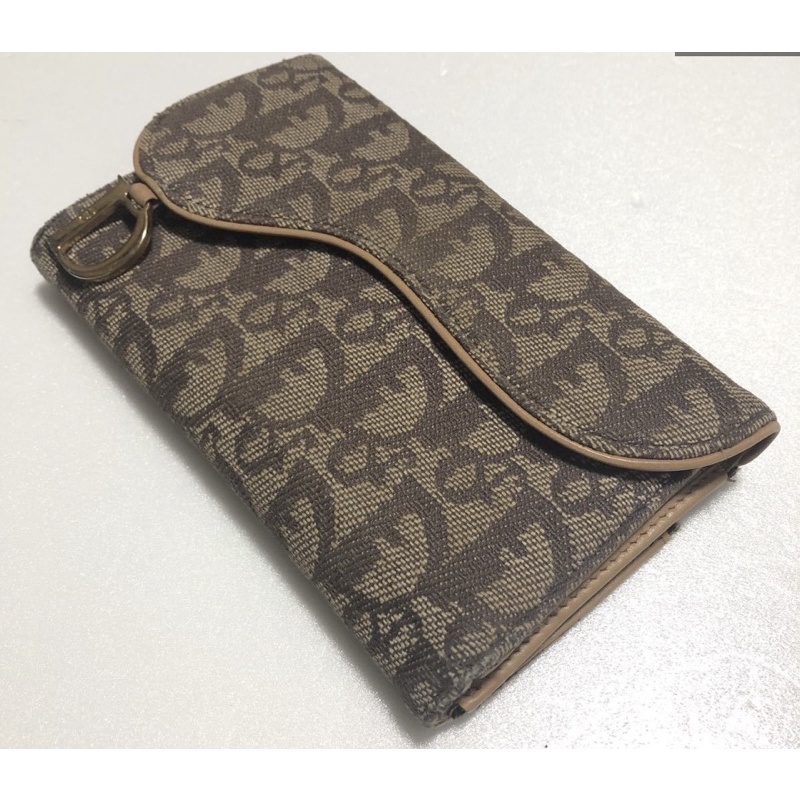 #dior vintage 奶茶色馬鞍長夾 #dior long clip #dior老花長夾
