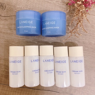 Laneige Cream Skin Refiner Mini 15ml, 25ml/唇膜漿果 3g/水睡眠面膜 15m