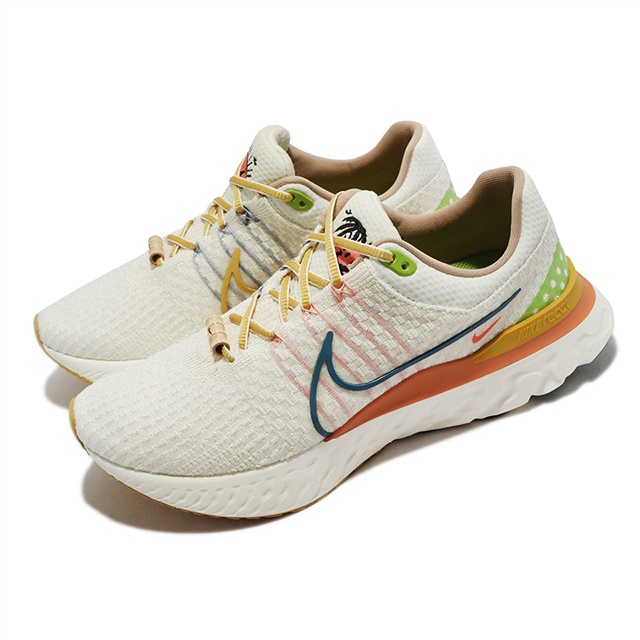 NIKE REACT INFINITY RUN FK 3 米色 橘 太陽 休閒 慢跑 DV1744-141 男鞋