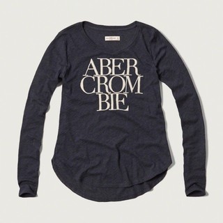 Abercrombie & Fitch A&F; Embroidered Logo Graphic Tee 刺繡字母長T