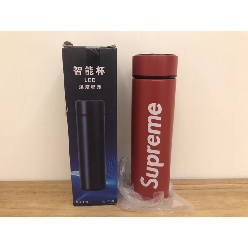 佰零小舖-智能保溫瓶-Supreme紅色保溫瓶、led溫度顯示、304不銹鋼、保溫杯、保冷瓶(500ml-高23  cm