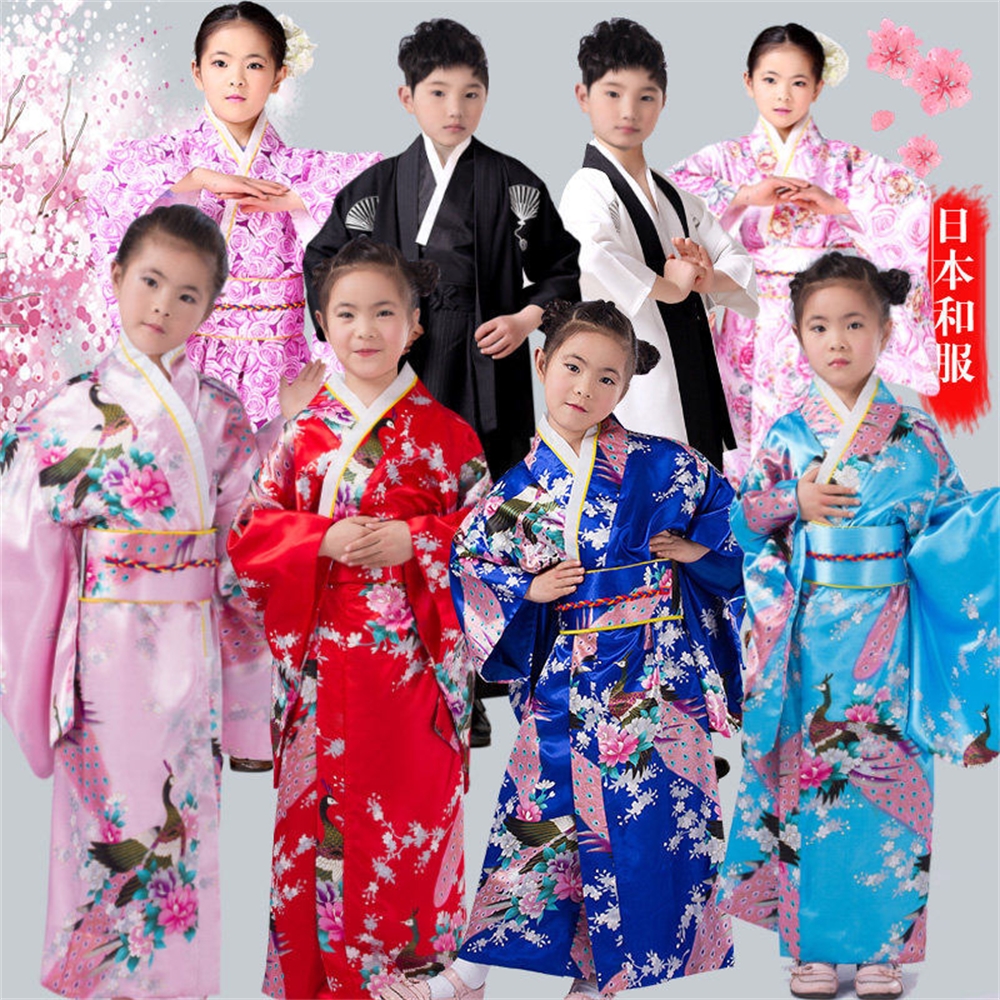 兒童和服 和服浴衣 和風 童裝 日式和服女童正裝傳統櫻花振袖cos演出浴衣小學生集體舞臺表演服 表演服裝 Cos 男童 蝦皮購物