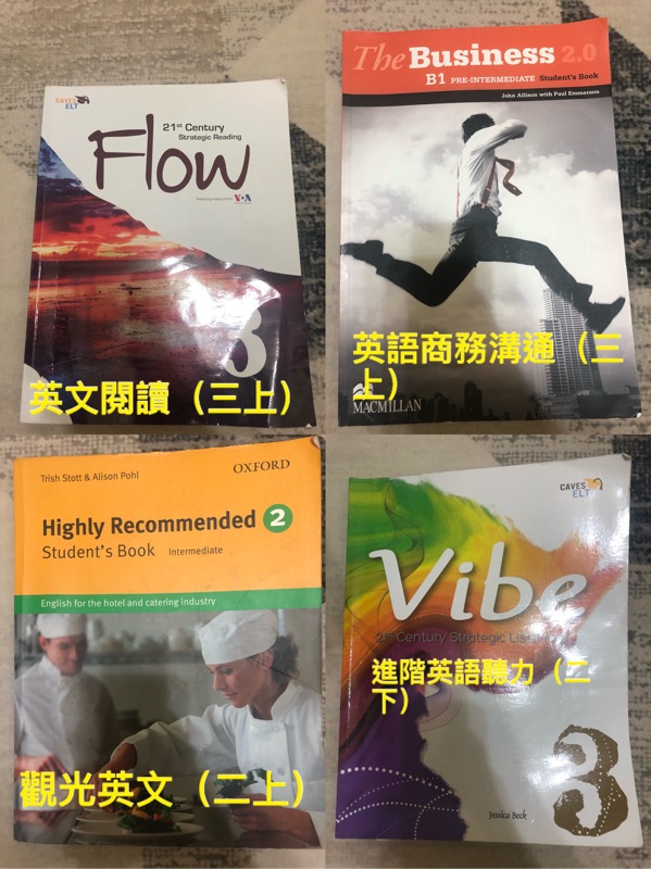 英文閱讀 英語商務溝通 觀光英文 英語進階聽力 法律與生活 人力資源管理 用英語講台灣 英語聽講練習 文學導讀 蝦皮購物