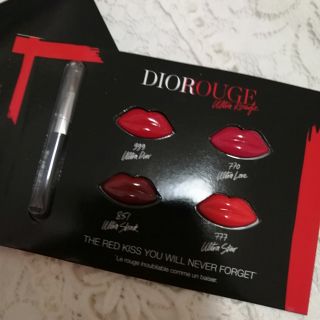 全新 Dior迪奧 超惹火唇膏四色唇卡 試用卡(附唇刷)