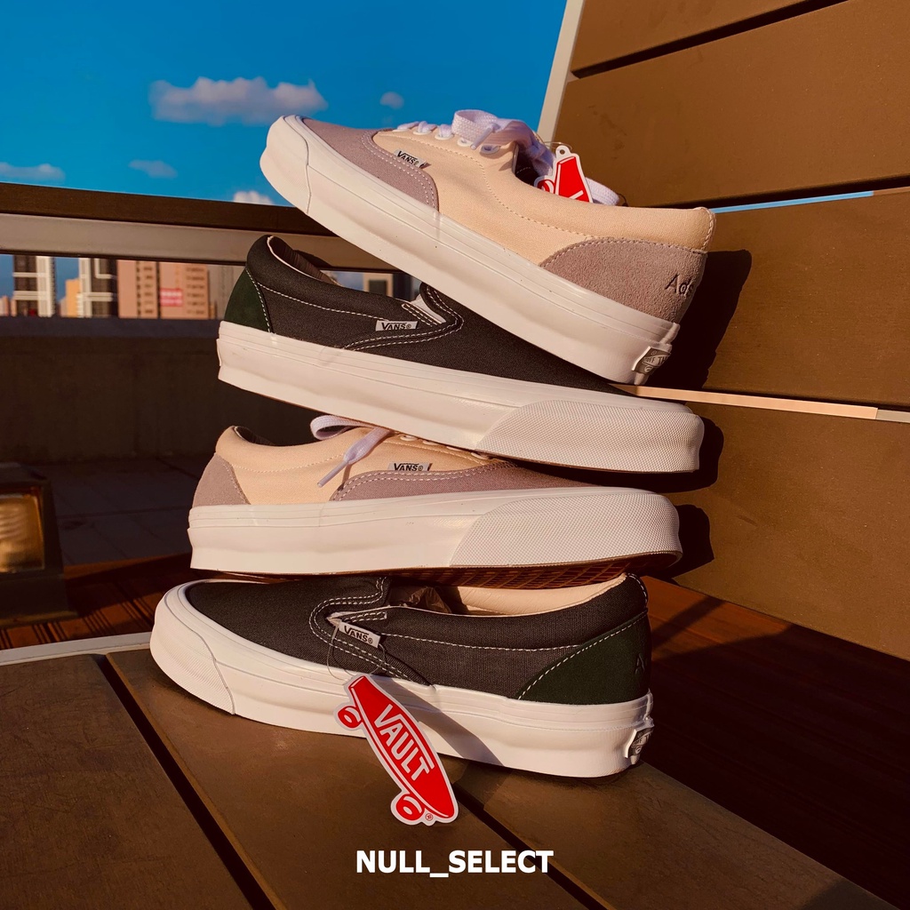 【NULL 聯名絕版】VANS VAULT X ADSUM OG ERA 灰白 CLASSIC SLIP ON 墨綠