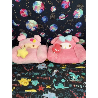 三麗鷗沙發系列娃娃 雙子星沙發娃娃 美樂蒂沙發娃娃 擦拭布娃娃 眼鏡座 雙子星娃娃 美樂蒂娃娃