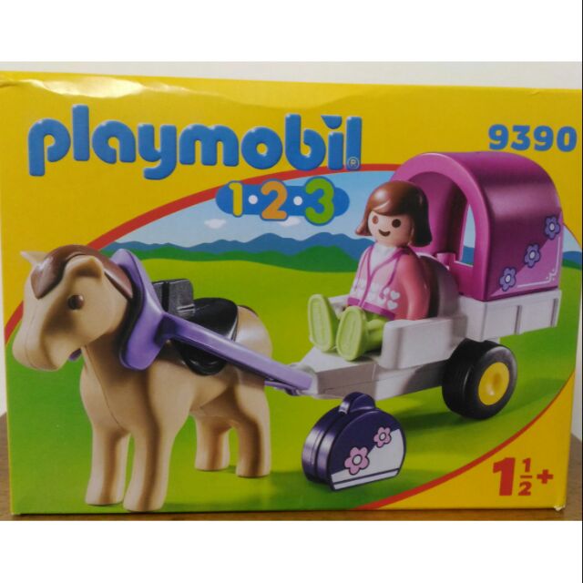 Playmobil 摩比123 #9390 小朋友與馬車