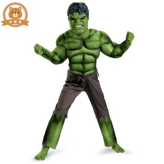 萬聖節服裝 萬聖節服裝兒童 2023 萬圣節兒童服裝復仇者聯盟cos套裝Hulk Costumes 綠巨人衣服
