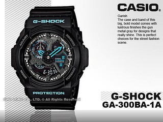 CASIO G-Shock GA-300BA-1A _耐衝擊構造_保固一年_開發票 GA-300BA 國隆手錶專賣店