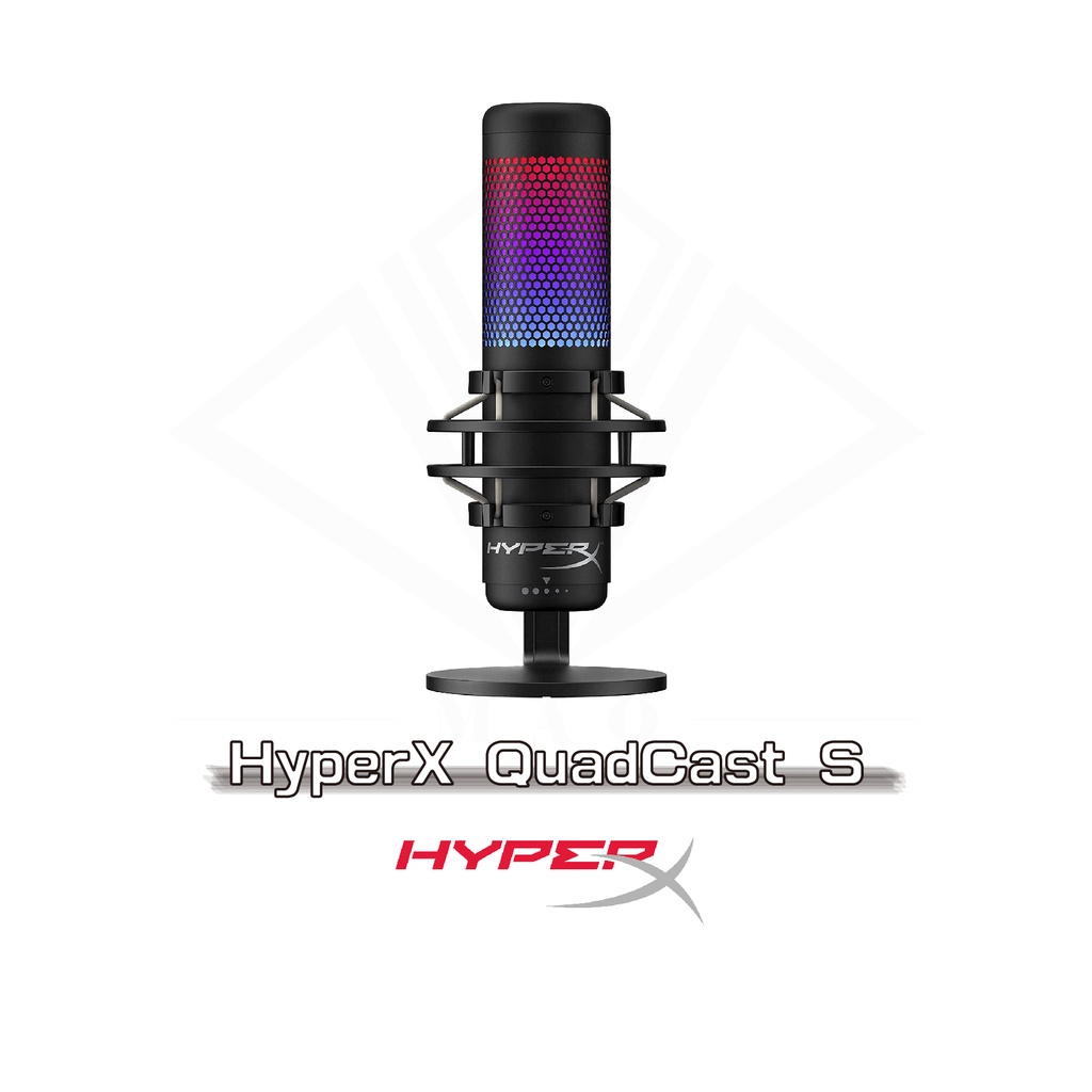 HyperX Cloud Quadcast S電容麥克風電腦麥克風RGB/附避震架/四種指向性/內建防噴罩/直播主麥克風
