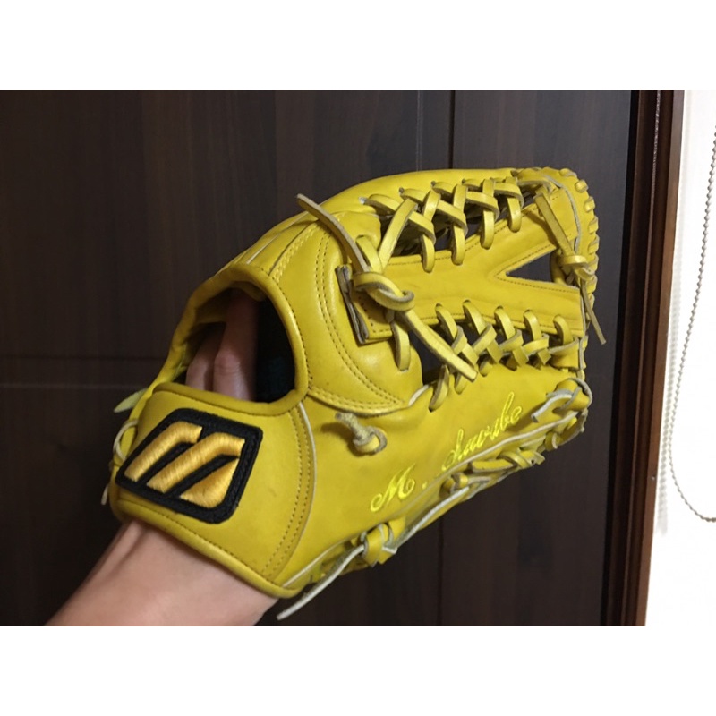 Mizuno 大M 硬式 棒球 壘球 手套 日本製 美津濃 信義作 萊姆黃