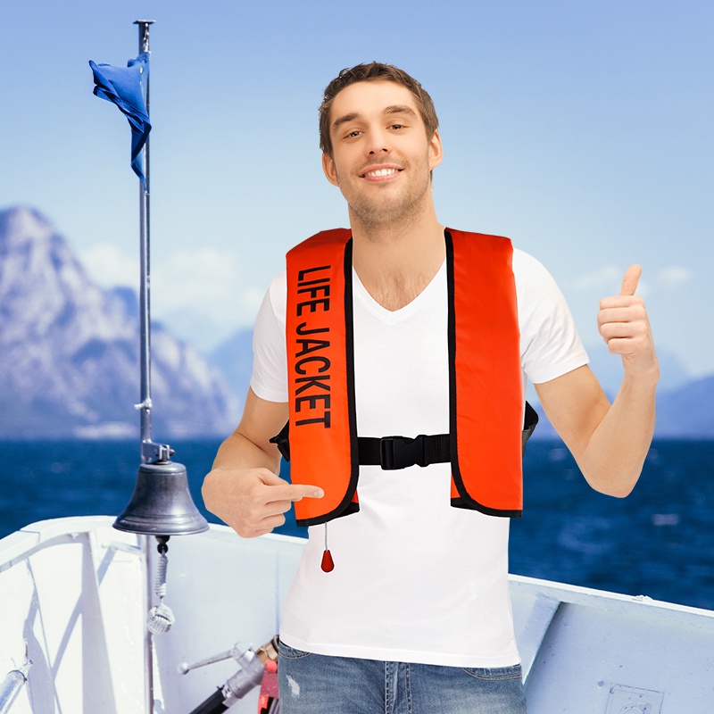 便攜式 成人 自動充氣 救生衣 釣魚 大人 專業 船用 浮力 求生 夏款 薄款 車載 戶外運動 自動充氣救生衣