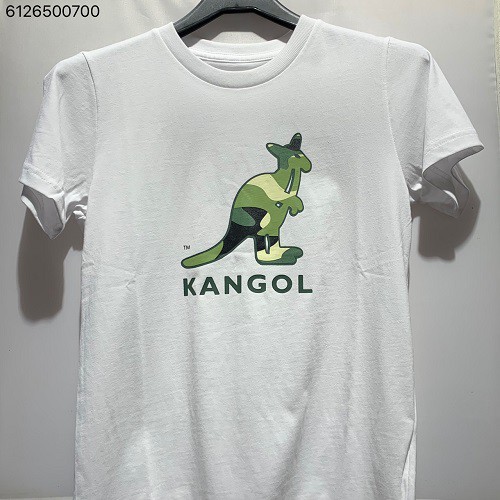 KANGOL 兒童白色綠大LOGO休閒短袖上衣 6126500700