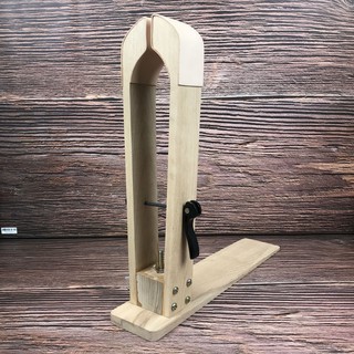 全新 手縫木夾夾皮器(夾口一體式) ~ 已貼真皮 新款 夾頭可旋轉
