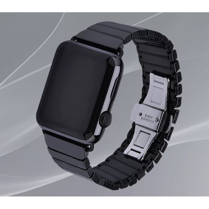 【蘋果錶帶家】高級黑色白色陶瓷錶帶代用 apple watch全系列38/40/41mm 42/44/45/49mm