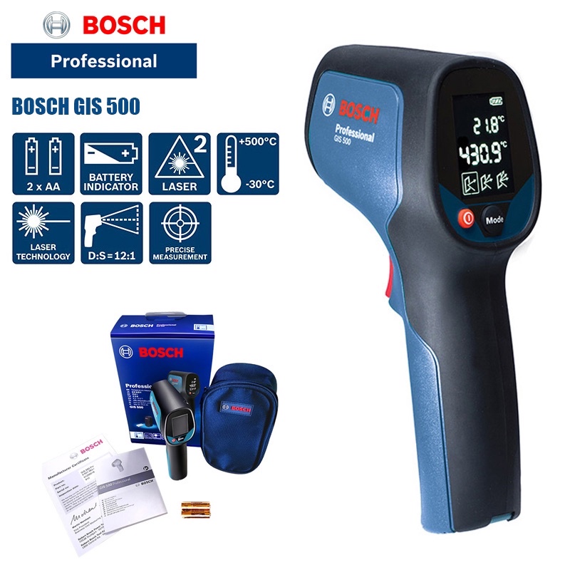 德國 BOSCH GIS 500 紅外線 雷射 測溫槍 測溫儀 溫度 油溫 水溫 冷氣