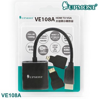 【3CTOWN】含稅開發票 UPMOST登昌恆 VE108A HDMI TO VGA 影像轉換器