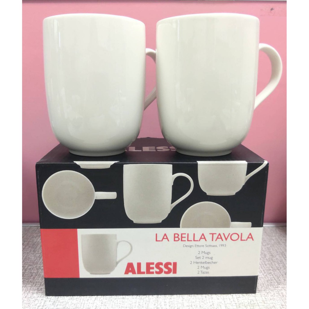 [全新] ALESSI 美之瓷器系列 質感對杯 馬克杯 義大利精品白瓷
