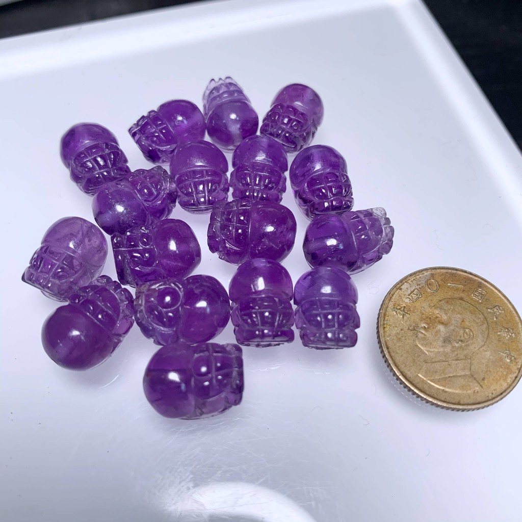 欣小妞 紫水晶貔貅紫晶貔貅手工雕紫水晶貔貅 Diy素材 手串設計款天然水晶貔貅 直孔 通孔 蝦皮購物