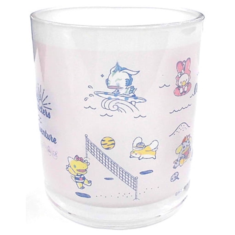 《 數碼寶貝 》 絕版 日版 限定 三麗鷗 LAST EVOLUTION 絆 聯名 玻璃杯 馬克杯 水杯 杯子