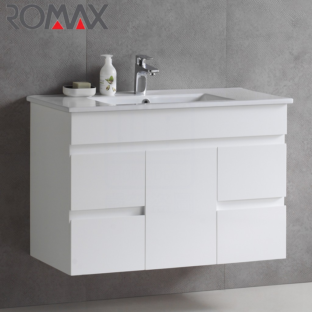 《ROMAX 羅曼史》5層環保鋼琴烤漆 100cm面盆浴櫃組 TW45+RD100E 全櫃體防水發泡板材質 都會區免運費