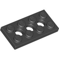 LEGO 樂高 3709 黑色 科技 薄板 圓孔 Plate 2x4 Holes 370926