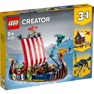 店$ 特價2700(原價6折)【台中翔智積木】LEGO 樂高 CREATOR 系列 31132 維京海盜船和塵世巨蟒