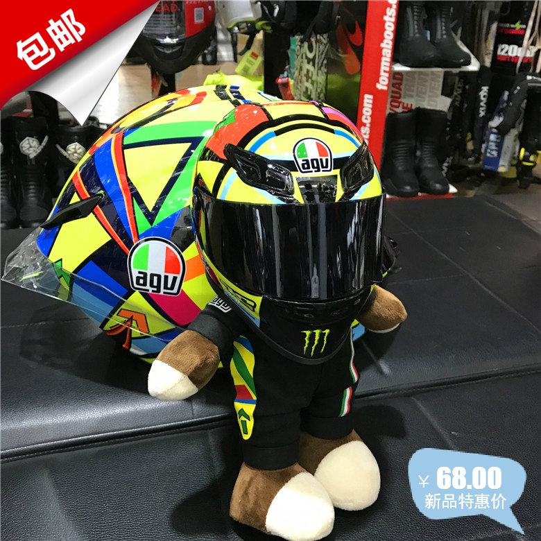 摩托車裝飾擺件玩偶agv 摩旅機車熊車迷毛絨玩具拉力小熊公仔頭盔 蝦皮購物
