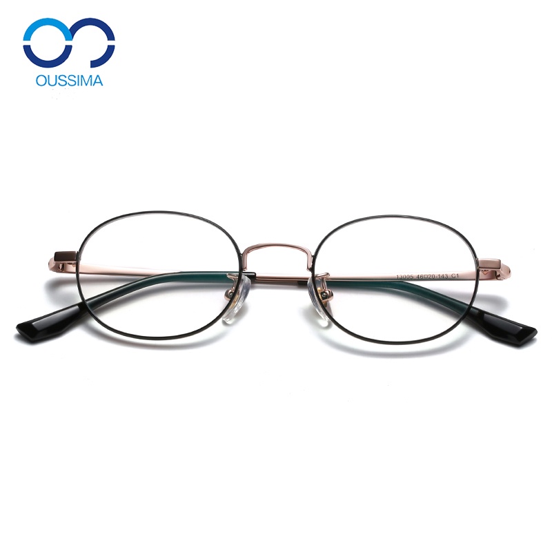 OUSSIMA歐斯邁13005橢圓形近視眼鏡小臉型可配度數男高度純鈦厚邊鏡架高度數眼鏡框女