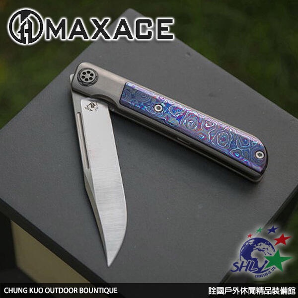 詮國 - Maxace Zircon 鈦合金鋯馬鑲嵌柄折刀 / CPM-S110V鋼 / MCZ01