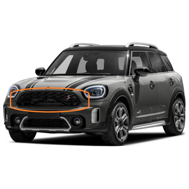 德國原廠MINI F60 LCI 小改款 Countryman S高光黑水箱護罩 水箱罩格柵 高光黑格柵