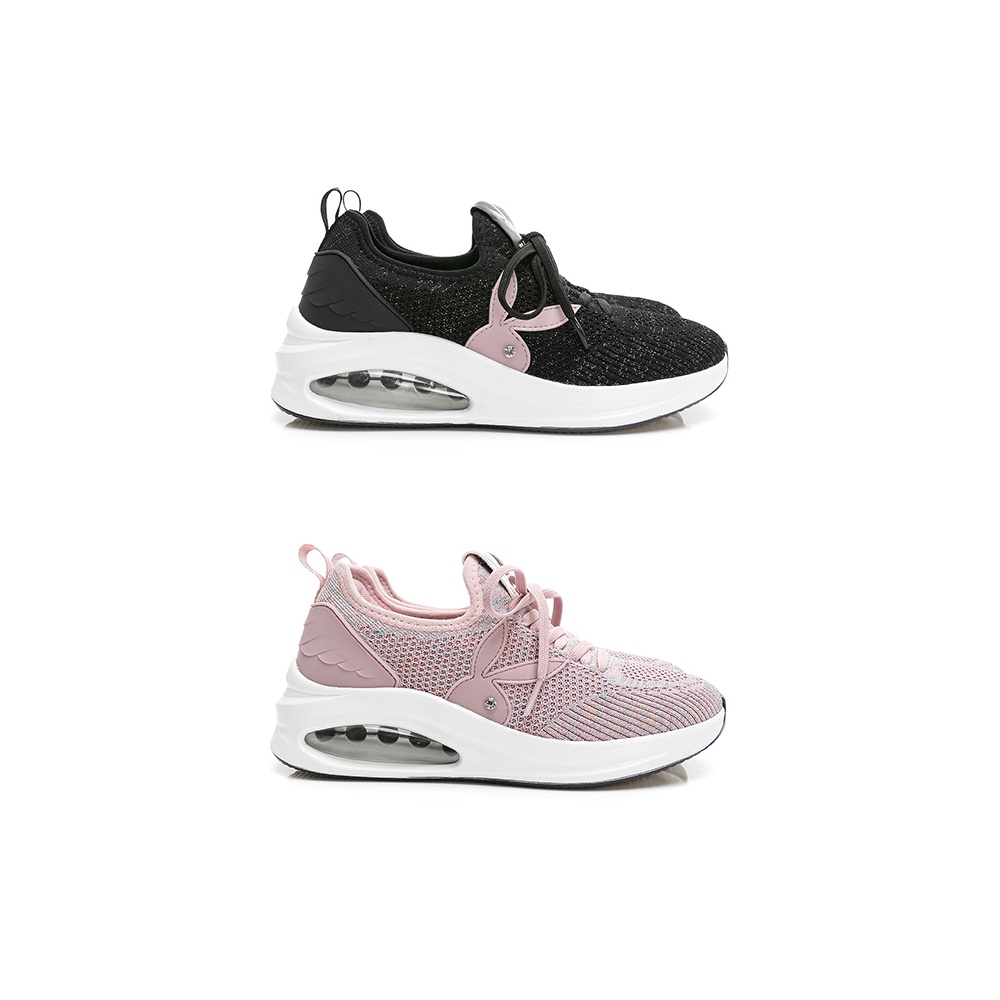 PLAYBOY 減壓零著感 足弓氣墊休閒鞋-黑粉/粉(Y7756)