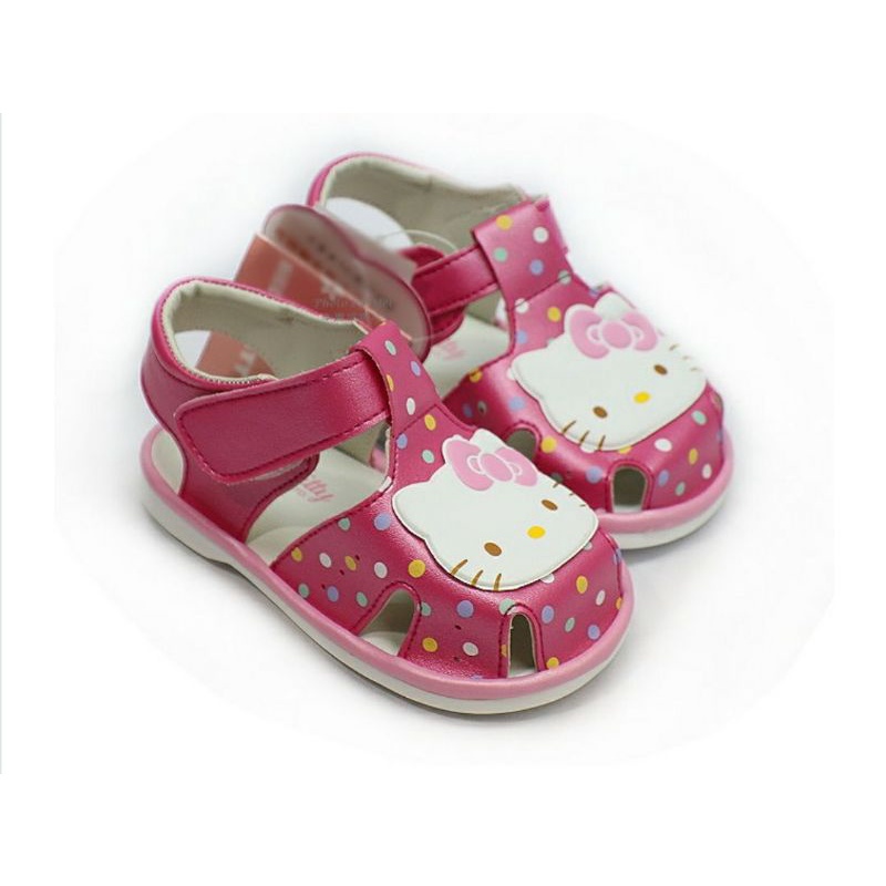 新品上架   KITTY 兒童叫叫聲休閒包趾女童護趾涼鞋 ( 桃紅818106R )