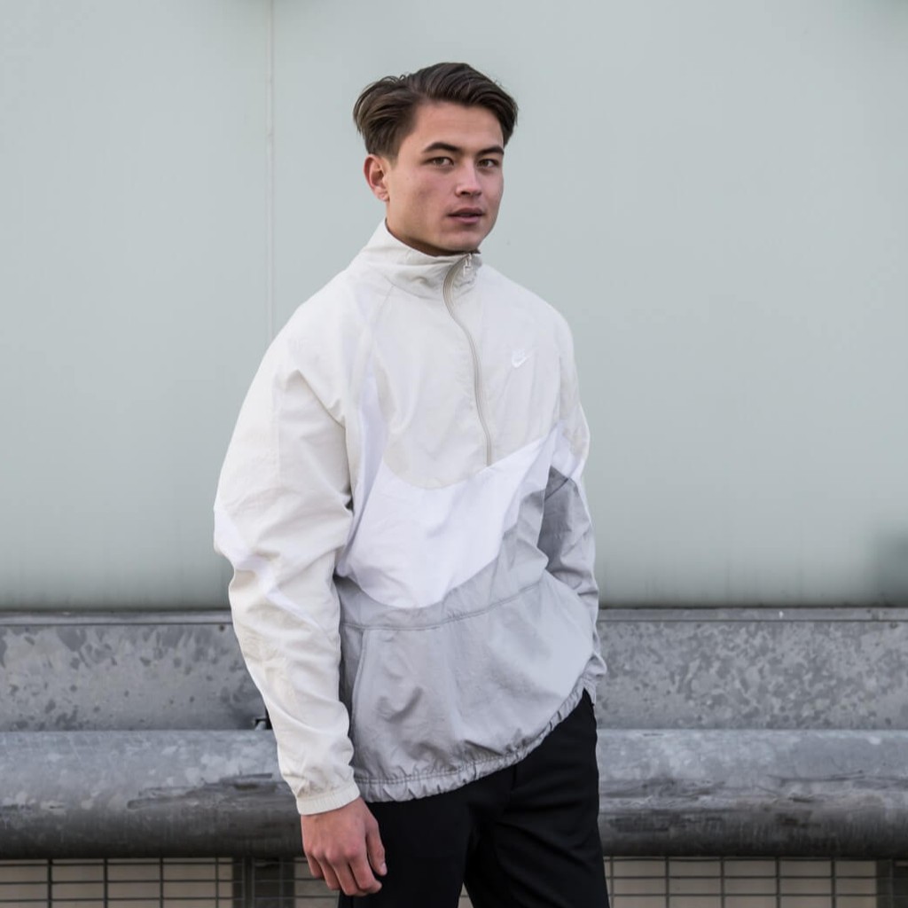 nike swoosh woven halfzip