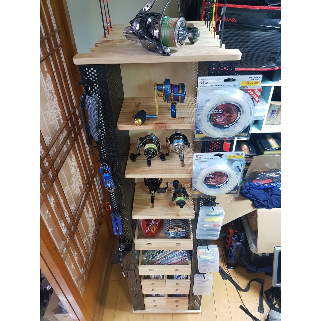 釣魚釣具釣竿收納櫃展示架展示櫃竿架捲線器diy組裝磯釣船釣路亞岸拋大 蝦皮購物