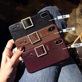 🎠 網紅皮質 蘋果 X 手機殼 IPhone 12 6sp 腕帶皮帶方扣 8plus Xsmax 11PRO 立架支架