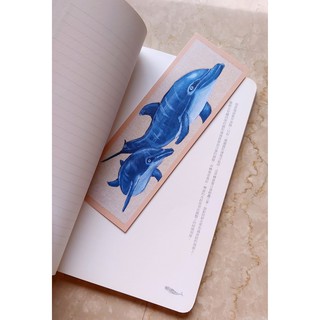 原創手繪海底生物海豚書籤6*17.9cm