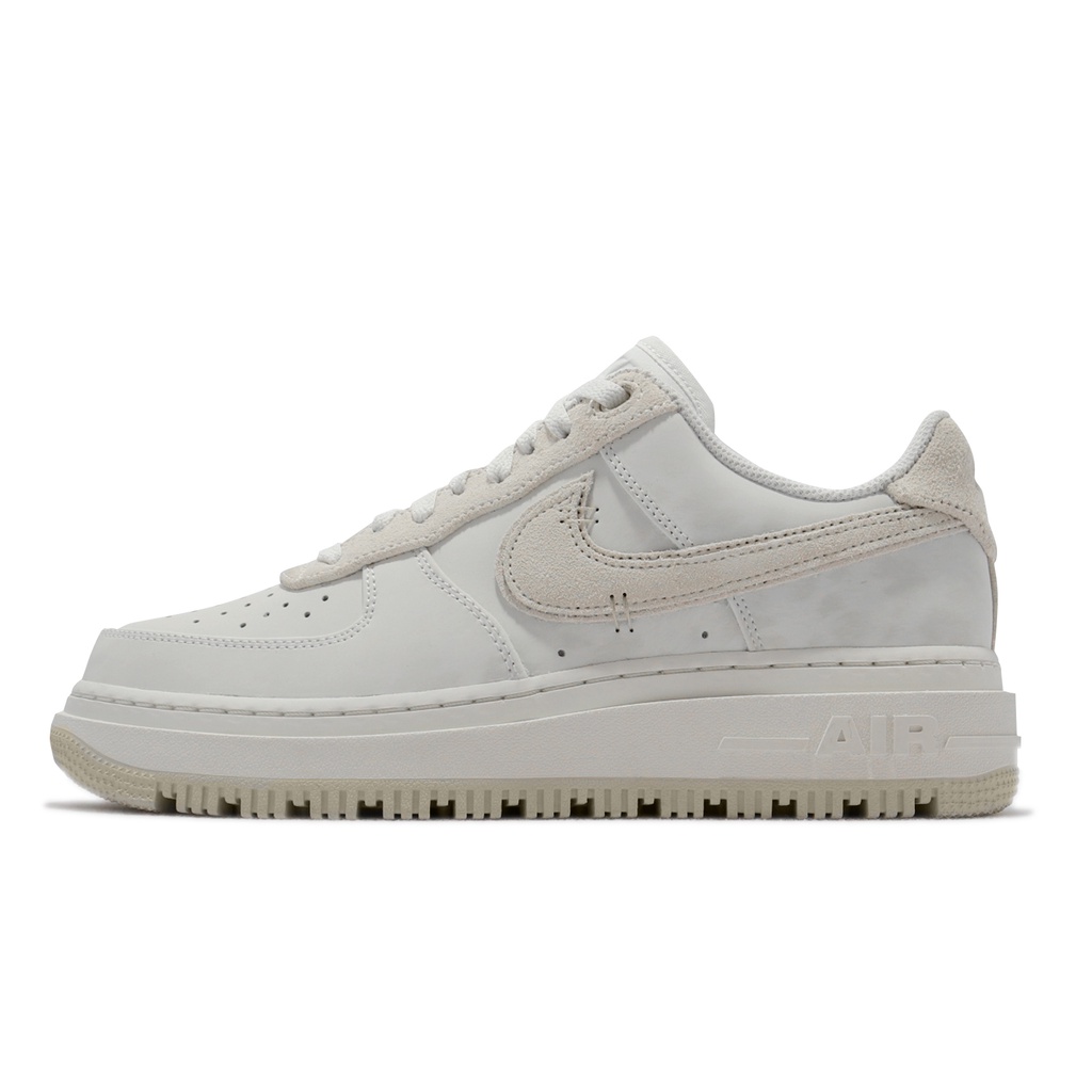 Nike 休閒鞋 Air Force 1 Luxe 米白 男女鞋 厚底 AF1 麂皮 【ACS】 DD9605-100