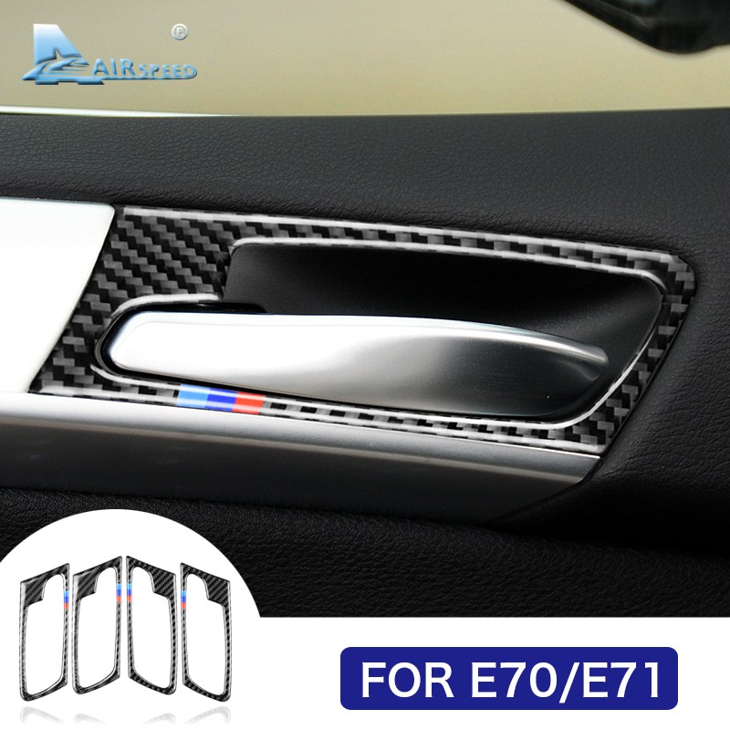 適用BMW 寶馬 E70 X5 E71 X6 真碳纖維 車門內把手 卡夢貼 內拉手 碳纖 裝飾貼 手把貼 內裝 汽車改裝