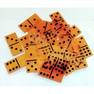 透明骨牌接龍 (9點,桔色,55pcs) 或 (6點,紫色,28pcs) 中空骨牌接龍 教具 USL 遊思樂 骨牌