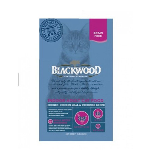 檢疫 美國柏萊富BLACKWOOD貓糧《室內成貓配方(雞肉+白鮭魚)》4磅 / 13.2磅 貓飼料