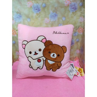 正版 Rilakkuma 拉拉熊 懶懶熊 抱枕 枕頭 靠枕 電繡方枕 懶懶熊方形枕頭 午睡枕 12英吋 A01006