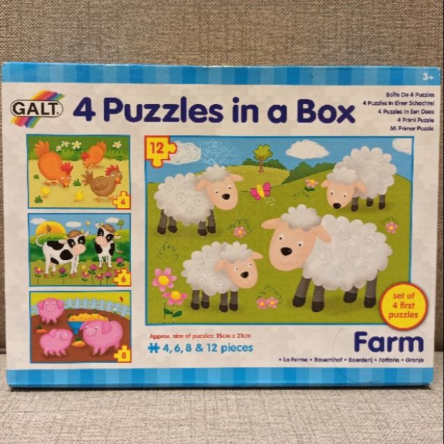 英國 GALT 拼圖 4 puzzles in a box farm